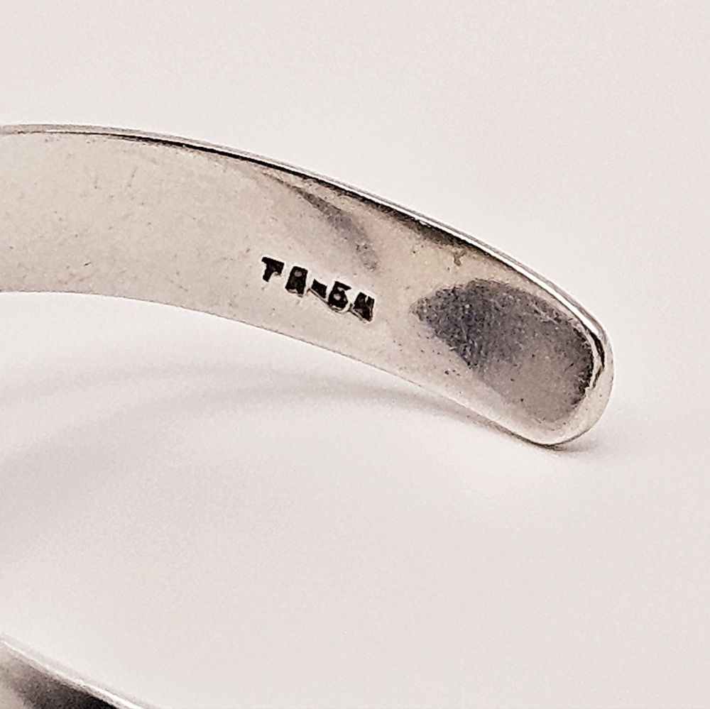 Sterling Silver Native V-Shaped Cuff Bracelet - image 3